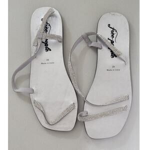 Free People Sandals Womens Size 39 Silver Rhinestones Whimsical Fairy Peasant